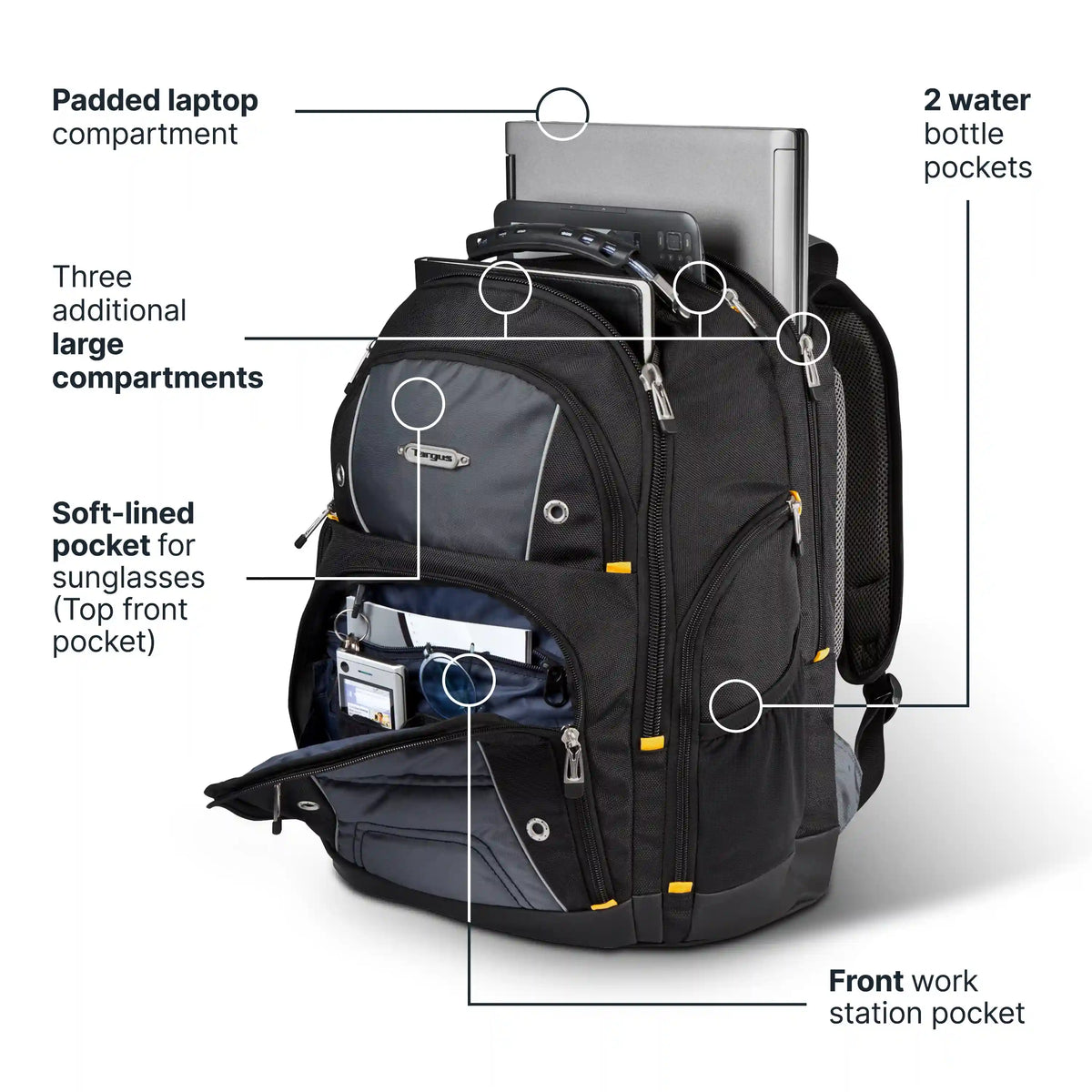 17” Drifter II Laptop Backpack (Black/Gray)